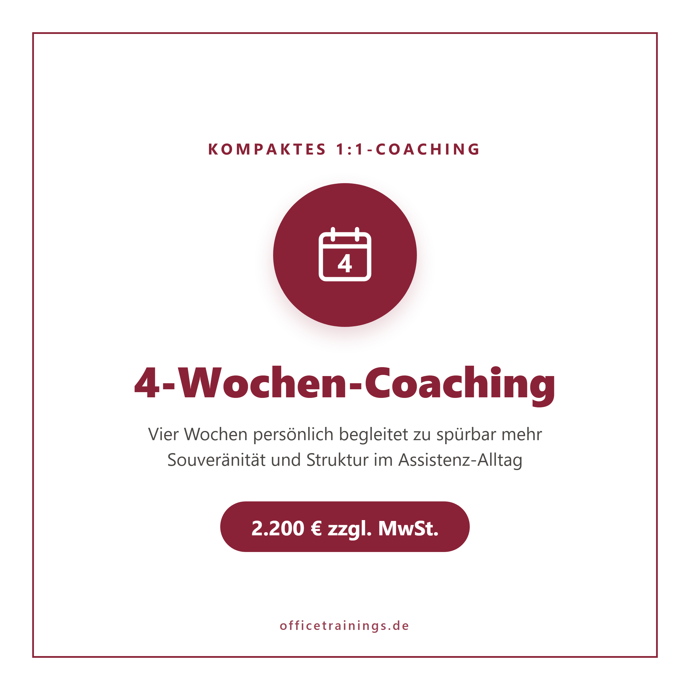 4-Wochen-Coaching