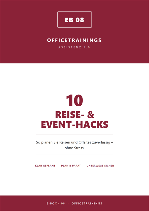 E-Book 08: 10 Reise- und Event-Hacks für Assistenzen