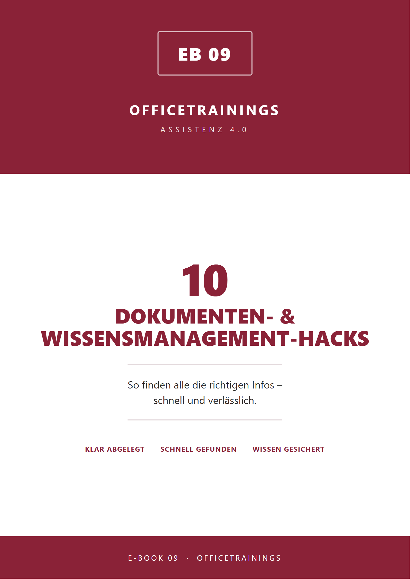 E-Book 10 Dokumenten-Wissen-Hacks fuer Assistenzen